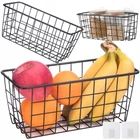 Kép 1/8 - Akasztós fém tárolókosár, 29x12.5x12 cm, fekete