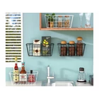 Kép 2/8 - Akasztós fém tárolókosár, 29x12.5x12 cm, fekete