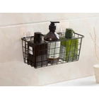 Kép 5/8 - Akasztós fém tárolókosár, 29x12.5x12 cm, fekete