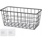 Kép 8/8 - Akasztós fém tárolókosár, 29x12.5x12 cm, fekete
