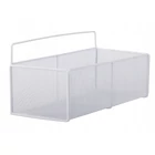 Kép 4/9 - Akasztós fém háztartási tárolókosár, fehér