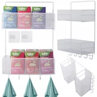 Kép 1/10 - Kétszintes háztartási szervező akasztókkal, fehér