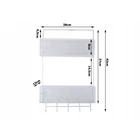 Kép 8/10 - Kétszintes háztartási szervező akasztókkal, fehér