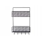 Kép 3/10 - Kétszintes háztartási szervező akasztókkal, fekete