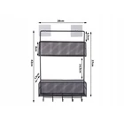 Kép 8/10 - Kétszintes háztartási szervező akasztókkal, fekete