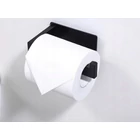 Kép 9/12 - Felragasztható, acél WC-papír tartó, matt fekete