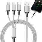 Kép 1/8 - 3az1-ben USB kábel, 1,2m ezüst