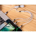 Kép 4/8 - 3az1-ben USB kábel, 1,2m ezüst