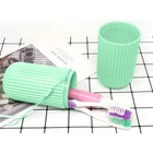 Kép 2/10 - Fogkefe és fogkrém tartó utazáshoz-Zöld