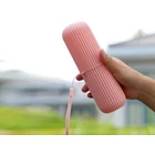 Kép 7/10 - Fogkefe és fogkrém tartó utazáshoz-Rózsaszín