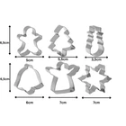 Kép 2/10 - 6 darabos karácsonyi mézeskalács formák