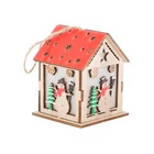 Kép 7/10 - Fából készült függő karácsonyi lámpás