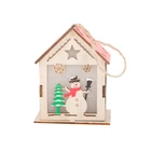 Kép 8/10 - Fából készült függő karácsonyi lámpás