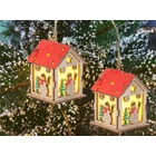 Kép 9/10 - Fából készült függő karácsonyi lámpás