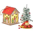 Kép 5/10 - Fából készült függő karácsonyi lámpás