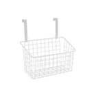 Kép 1/9 - Akasztható háztartási fém szervező kosár, fehér