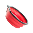 Kép 9/10 - Összecsukható utazótál kutyáknak, piros, 800 ml