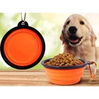 Kép 2/9 - Összecsukható utazótál kutyáknak, narancs, 800 ml