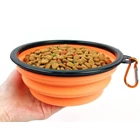 Kép 8/9 - Összecsukható utazótál kutyáknak, narancs, 800 ml