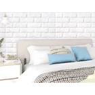 Kép 4/8 - Öntapadós tapéta panel 3D tégla mintával, fehér