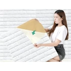 Kép 7/8 - Öntapadós tapéta panel 3D tégla mintával, fehér