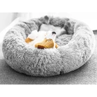 Kép 6/9 - Kutya, macska plüss fekhely, 100 x 15 cm, világos szürke