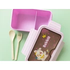 Kép 8/9 - Ebéddoboz 2 rekesszel és evőeszközökkel, lila