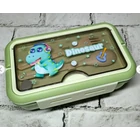 Kép 6/11 - Étkeződoboz vizespalackkal és evőeszközökkel gyerekeknek, zöld