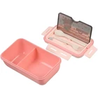 Kép 7/9 - Étkeződoboz vizespalackkal és evőeszközökkel gyerekeknek, rózsaszín