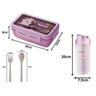 Kép 5/10 - Étkeződoboz vizespalackkal és evőeszközökkel gyerekeknek, lila