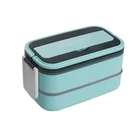 Kép 2/10 - Kétszintes éthordó evőeszközökkel, 1.4 L, kék