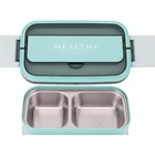 Kép 5/10 - Kétszintes éthordó evőeszközökkel, 1.4 L, kék