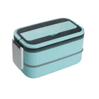 Kép 8/10 - Kétszintes éthordó evőeszközökkel, 1.4 L, kék