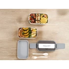 Kép 8/10 - Kétszintes éthordó evőeszközökkel, 1.4 L, fehér