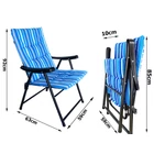 Kép 9/10 - Összecsukható kempingszék, kék-fehér csíkos