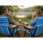 Kép 5/10 - Összecsukható kempingszék, kék-fehér csíkos