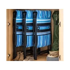 Kép 7/10 - Összecsukható kempingszék, kék-fehér csíkos