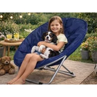 Kép 6/10 - Összecsukható kerek kerti szék, sötétkék