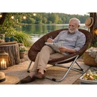 Kép 6/10 - Összecsukható kerek kerti szék, barna