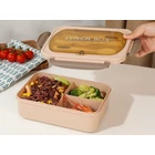 Kép 3/10 - 3 rekeszes éthordó evőeszközkészlettel, barna