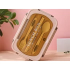 Kép 4/10 - 3 rekeszes éthordó evőeszközkészlettel, barna