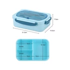 Kép 8/9 - 3 rekeszes éthordó evőeszközkészlettel, kék