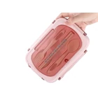 Kép 3/7 - 3 rekeszes éthordó evőeszközkészlettel, rózsaszín