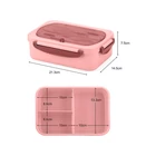 Kép 4/7 - 3 rekeszes éthordó evőeszközkészlettel, rózsaszín