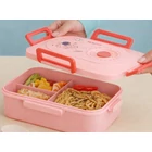 Kép 5/7 - 3 rekeszes ételhordó evőeszközökkel, rózsaszín