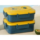 Kép 9/10 - 3 rekeszes ételhordó evőeszközökkel, zöld