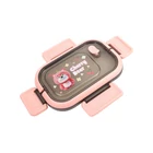 Kép 2/10 - 3 rekeszes étkeződoboz evőeszközökkel, rózsaszín