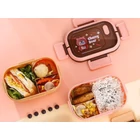 Kép 8/10 - 3 rekeszes étkeződoboz evőeszközökkel, rózsaszín