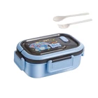 Kép 10/10 - 3 rekeszes étkeződoboz evőeszközökkel, kék