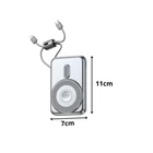 Kép 9/10 - Powerbank vezeték nélküli töltéssel, USB-C és Lightning kábellel, 10000 mAh, szürke